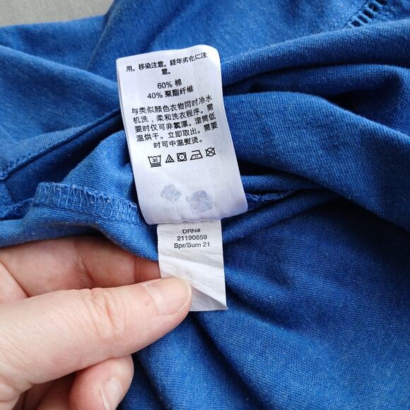 Eddie Bauer Myriad Roll-Sleeve T-shirt XL Lake blue raglan short sleeve tee - Picture 13 of 14